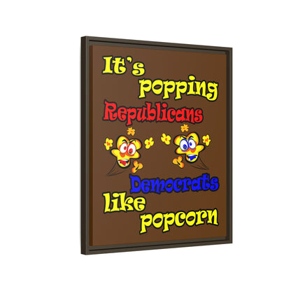 popping like popcorn - framed canvas art (brown)
