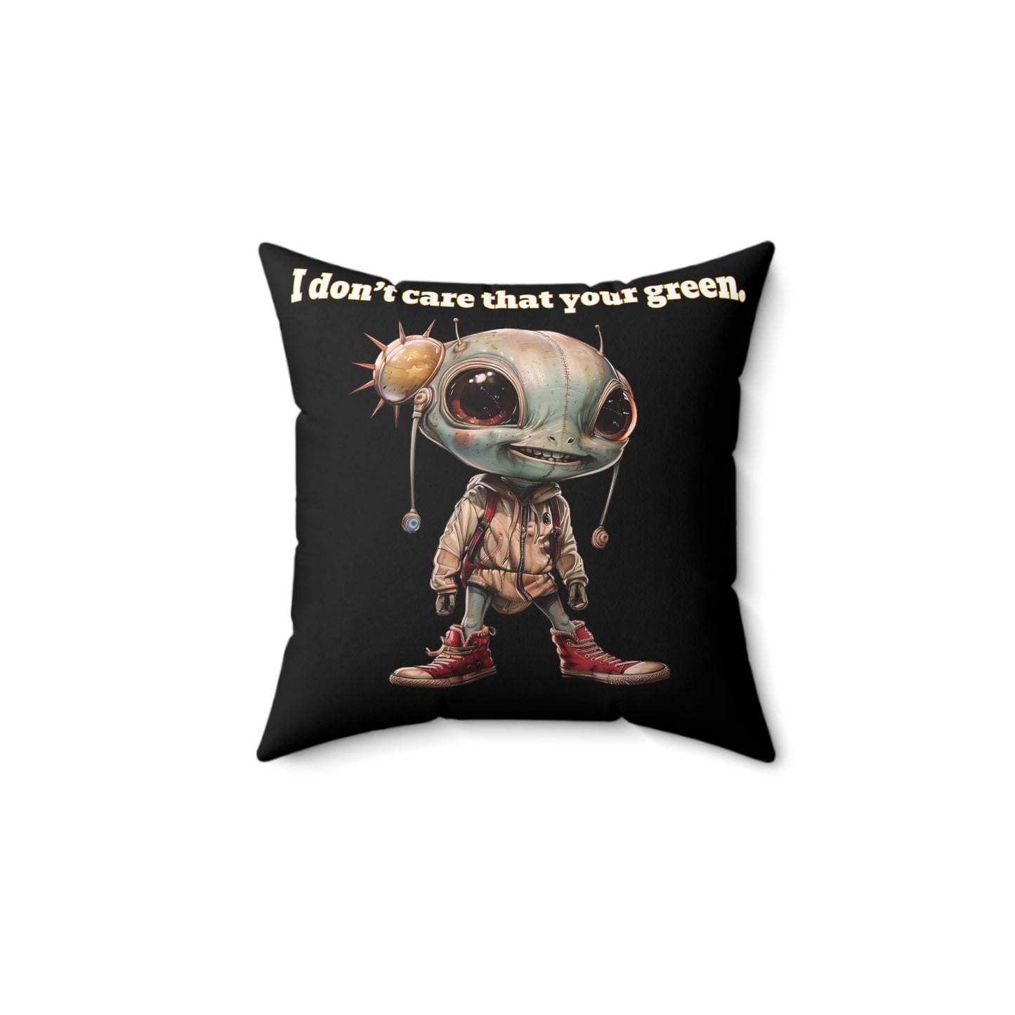 I don't care that your grey - Spun Polyester Square Pillow - (black)