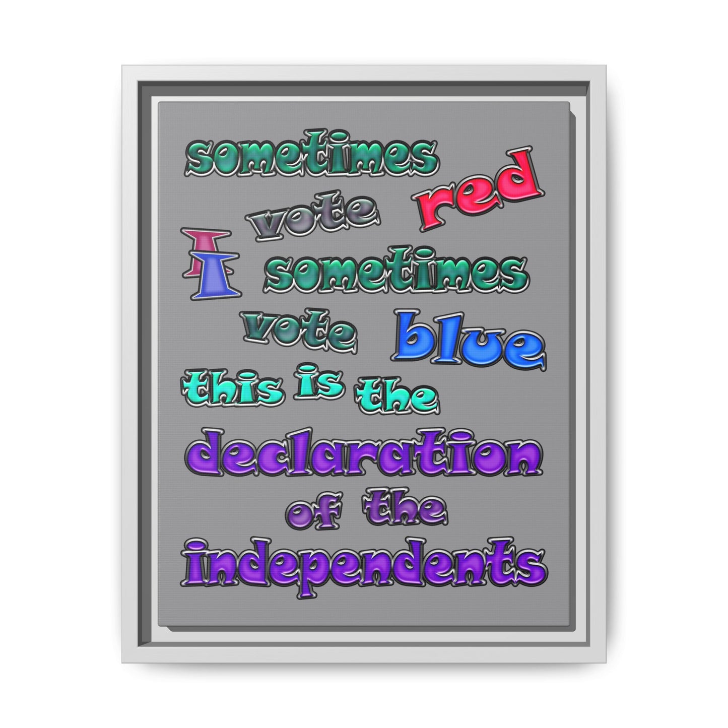 declaration of the independents - framed canvas art (grey)