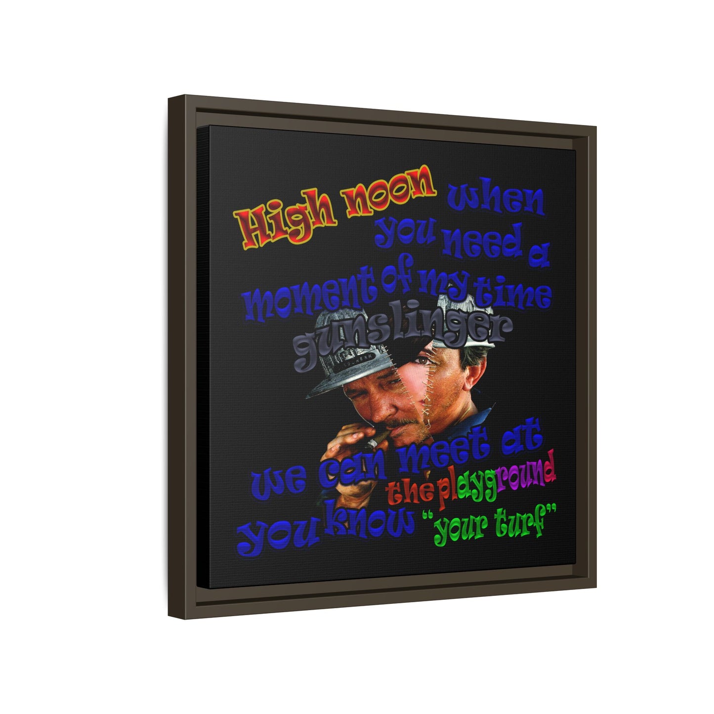 high noon - framed canvas art (black)