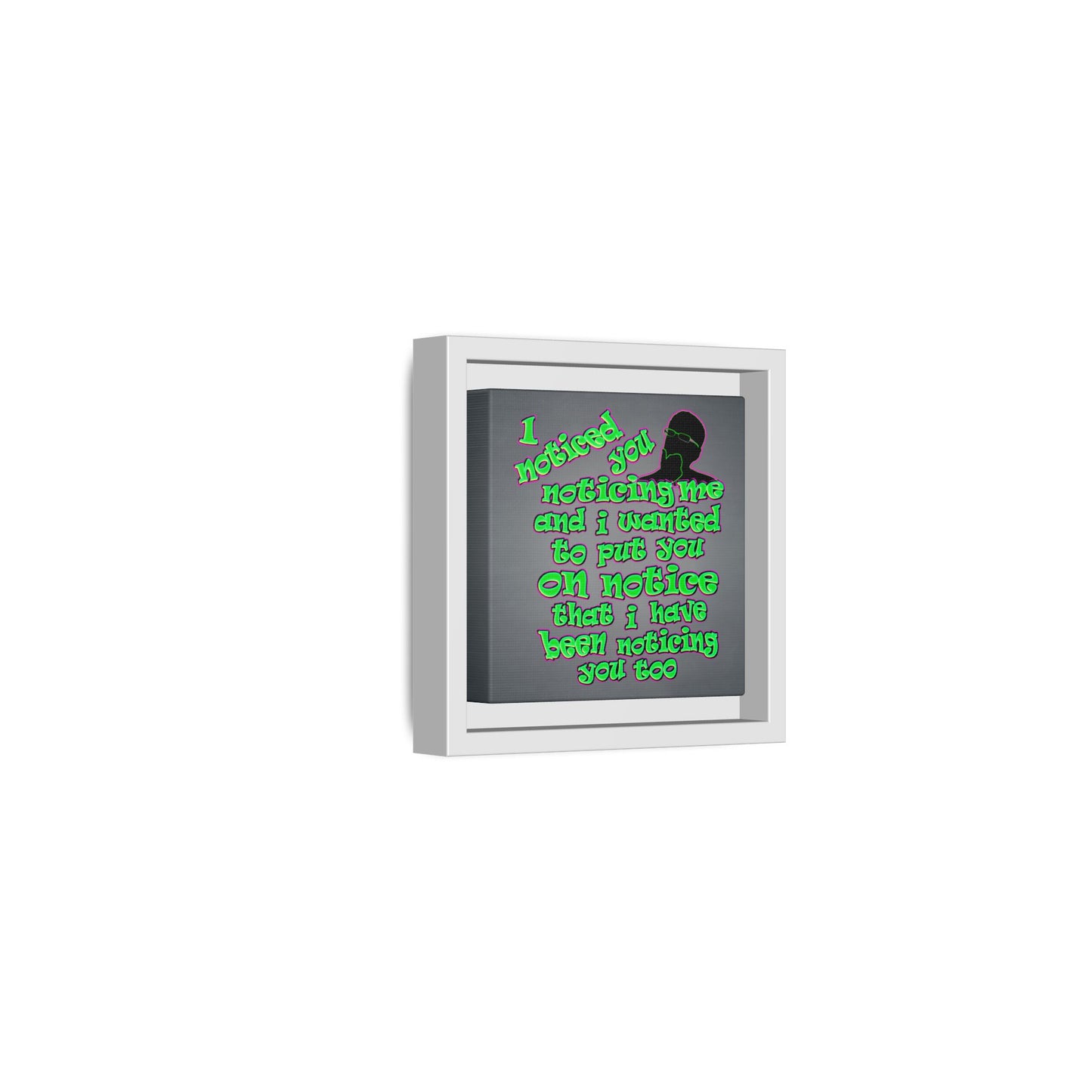 noticed you noticing - framed canvas art (grey-light grey)