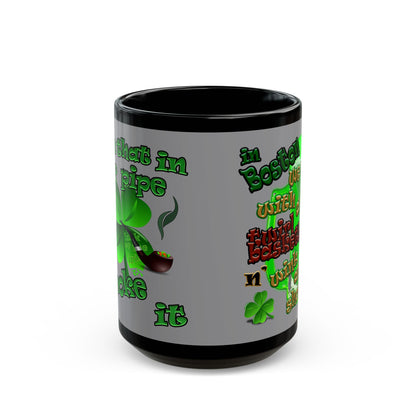 celtics logo - Black Mug (grey)