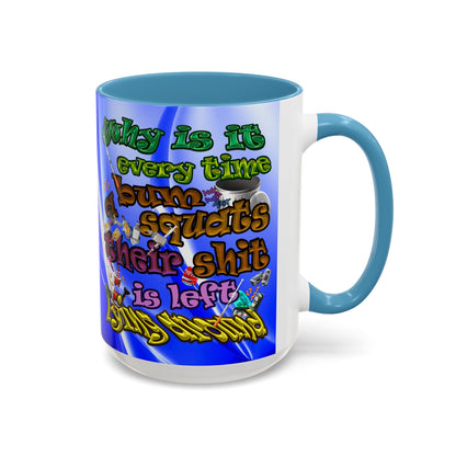 the bum's shit - Accent Mug (blue-white wave)