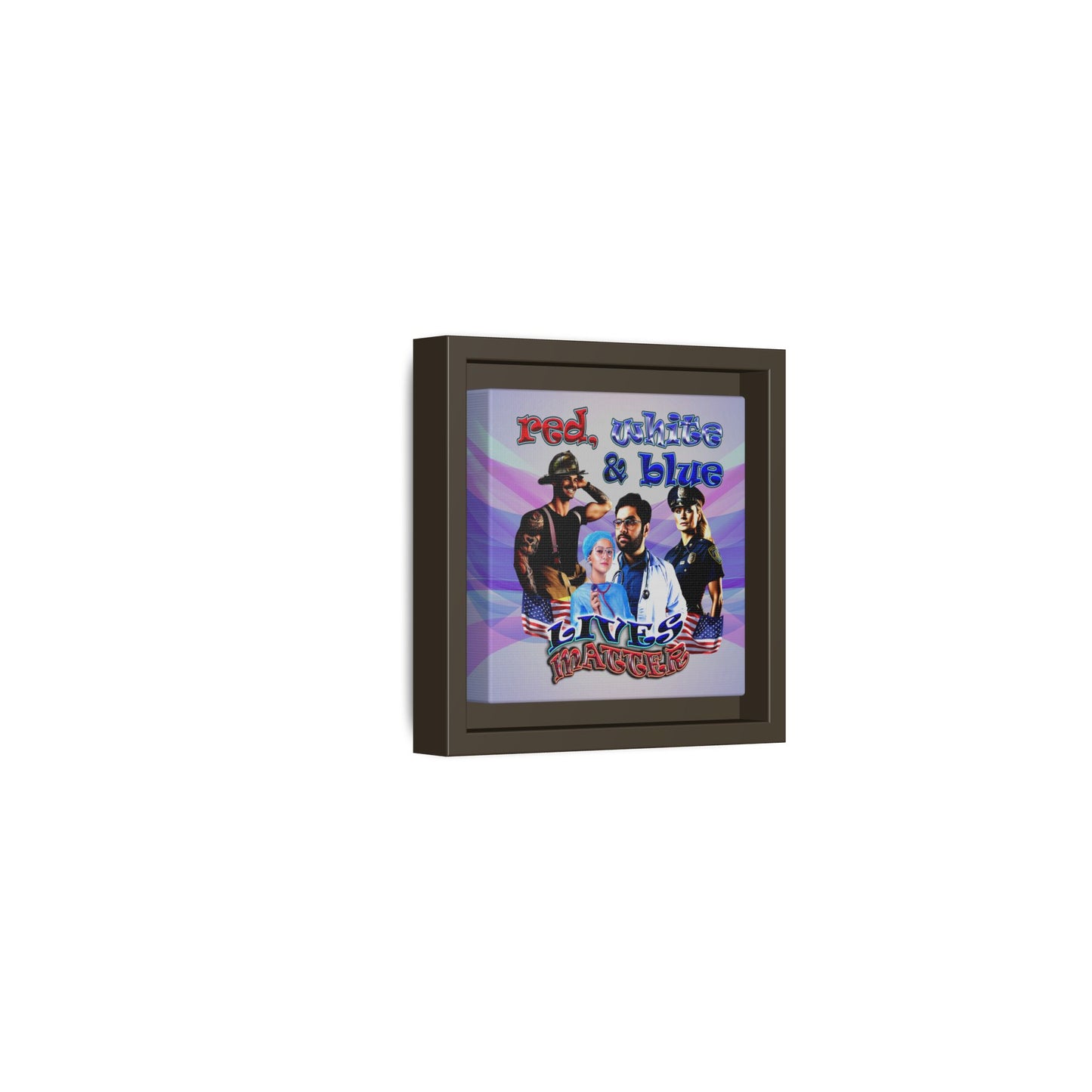 rw&b lives matter - framed canvas art (light blue-pink wave)