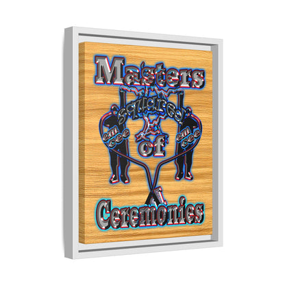 em cee squared - framed canvas art (butterscotch wood finish)
