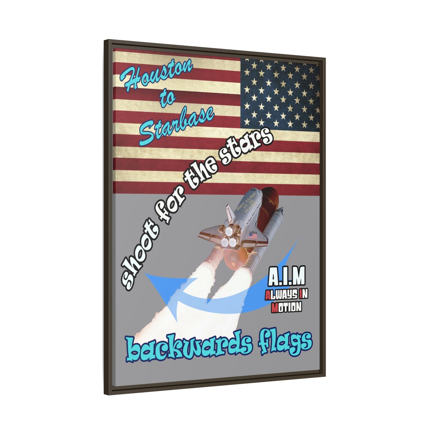 shoot for the stars - framed canvas art (grey)
