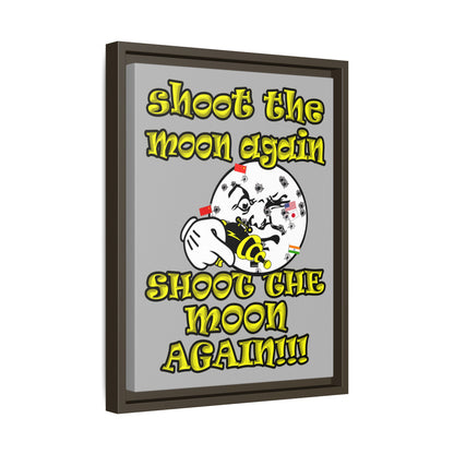 shoot the moon again - framed canvas art (light grey)