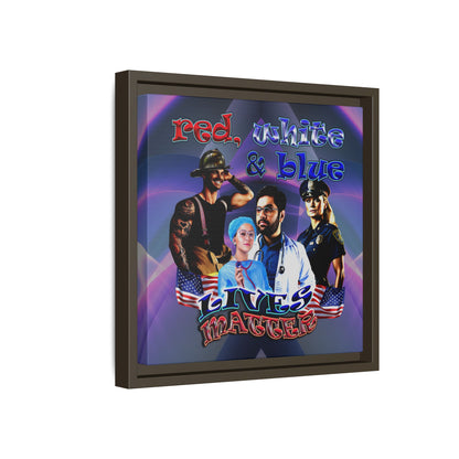 rw&b lives matter - framed canvas art (grey-pink wave)