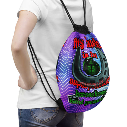 my luck - Drawstring Bag (purple wave)