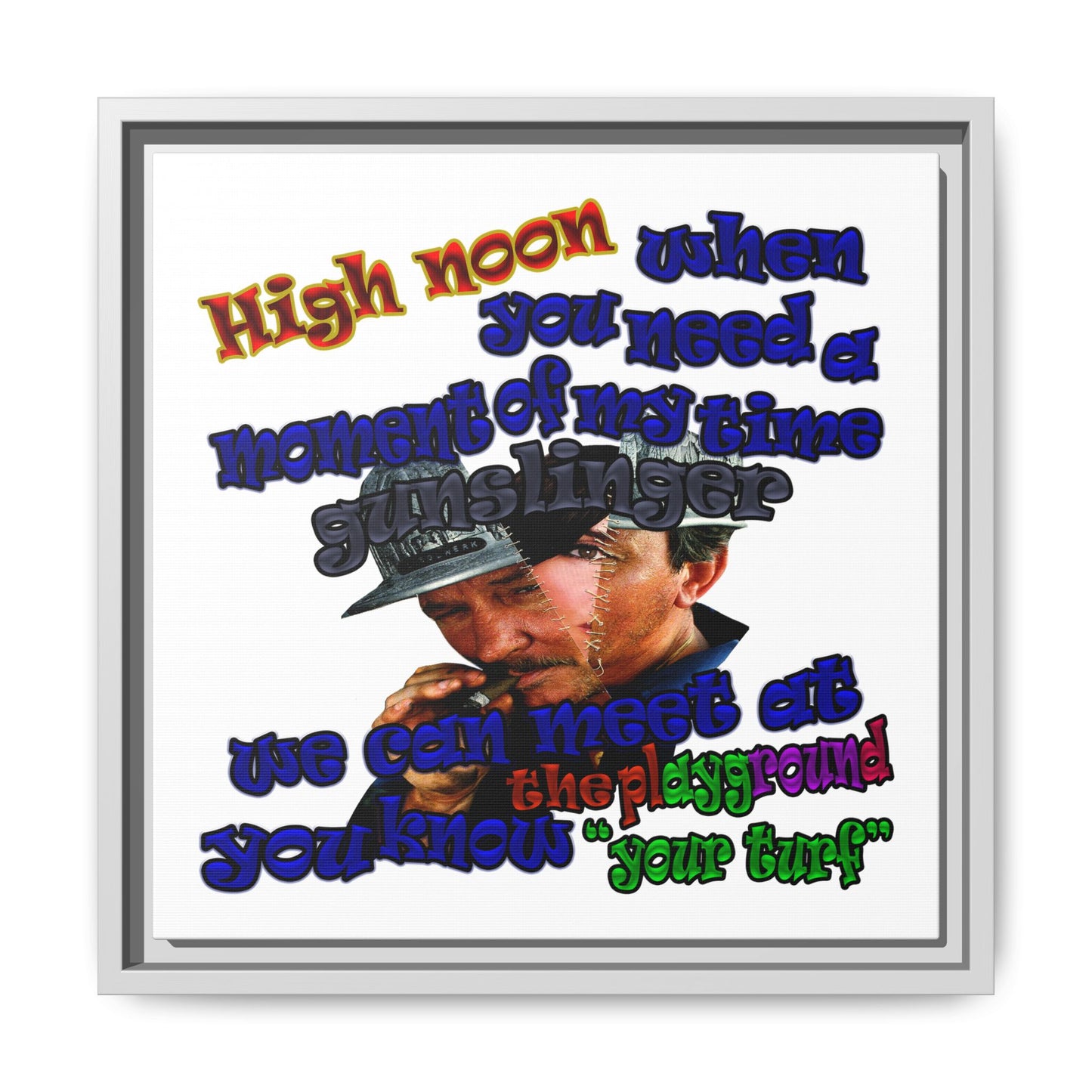 high noon - framed canvas art (white)