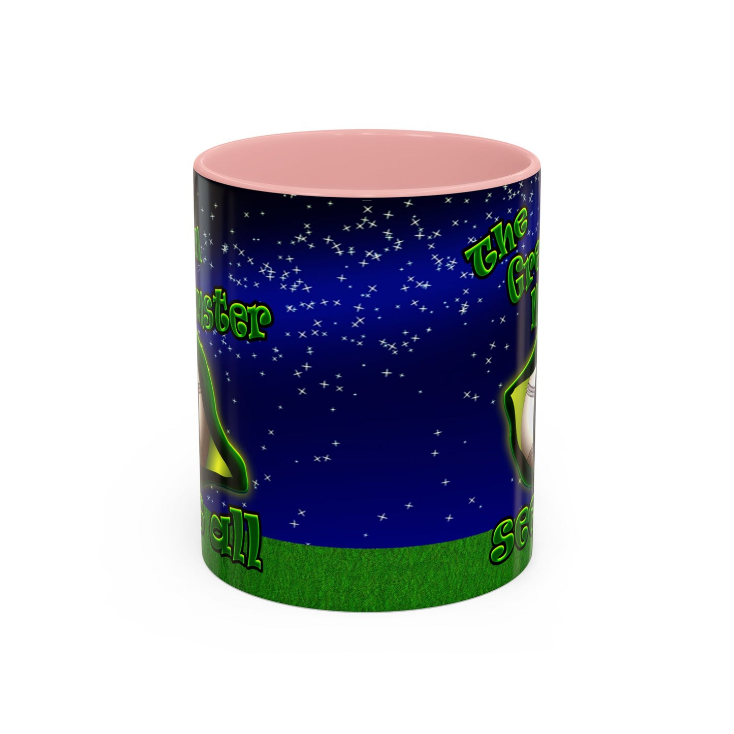 green monster - Accent Mug ('snoops' background)