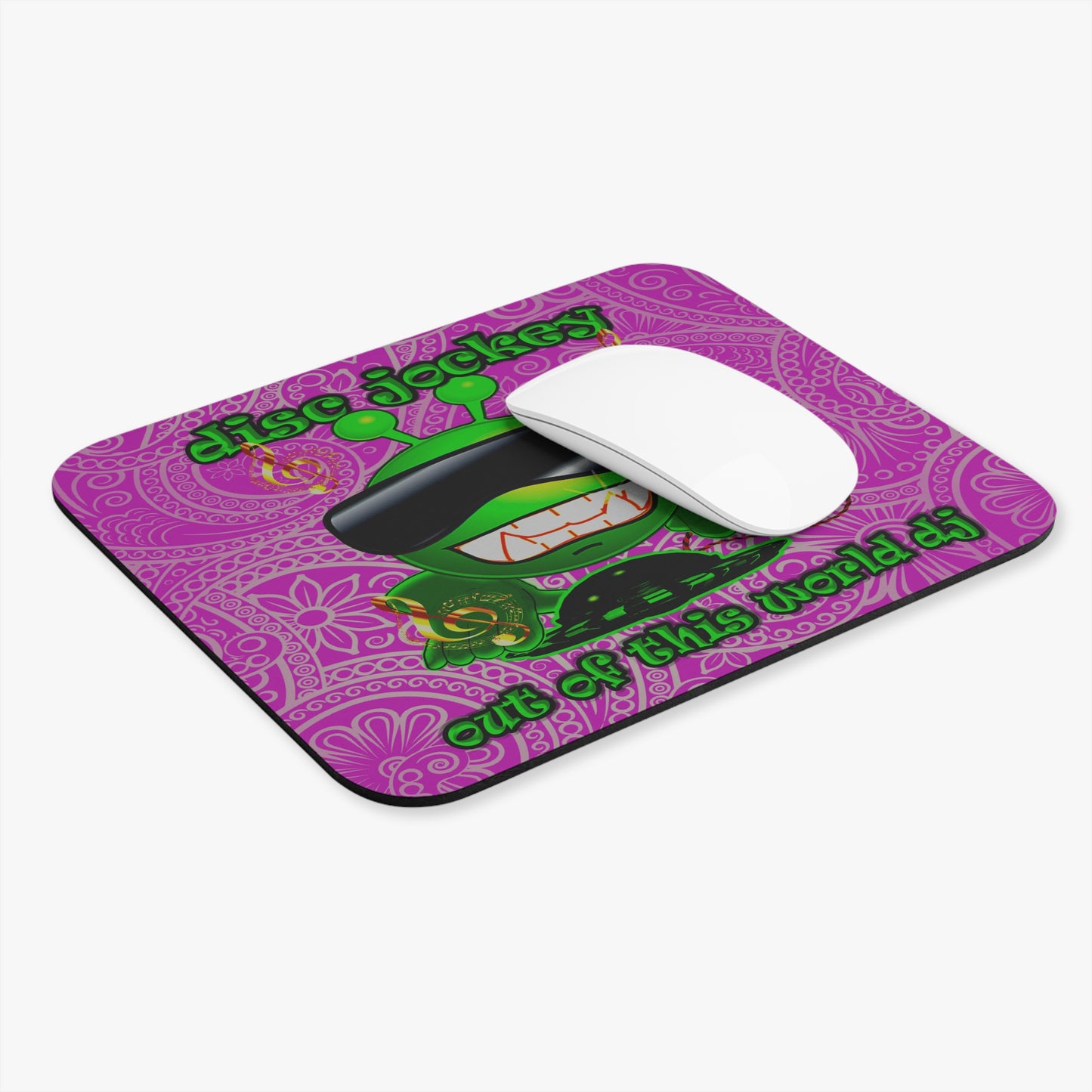 disc jockey - Mouse Pad (Rectangle) (pink swirl)