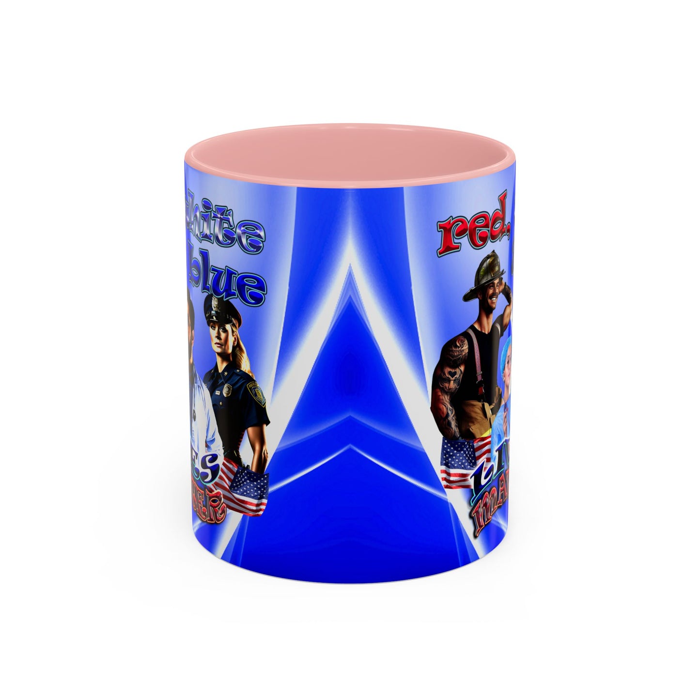 rw&b lives matter - Accent Mug (blue-white wave)