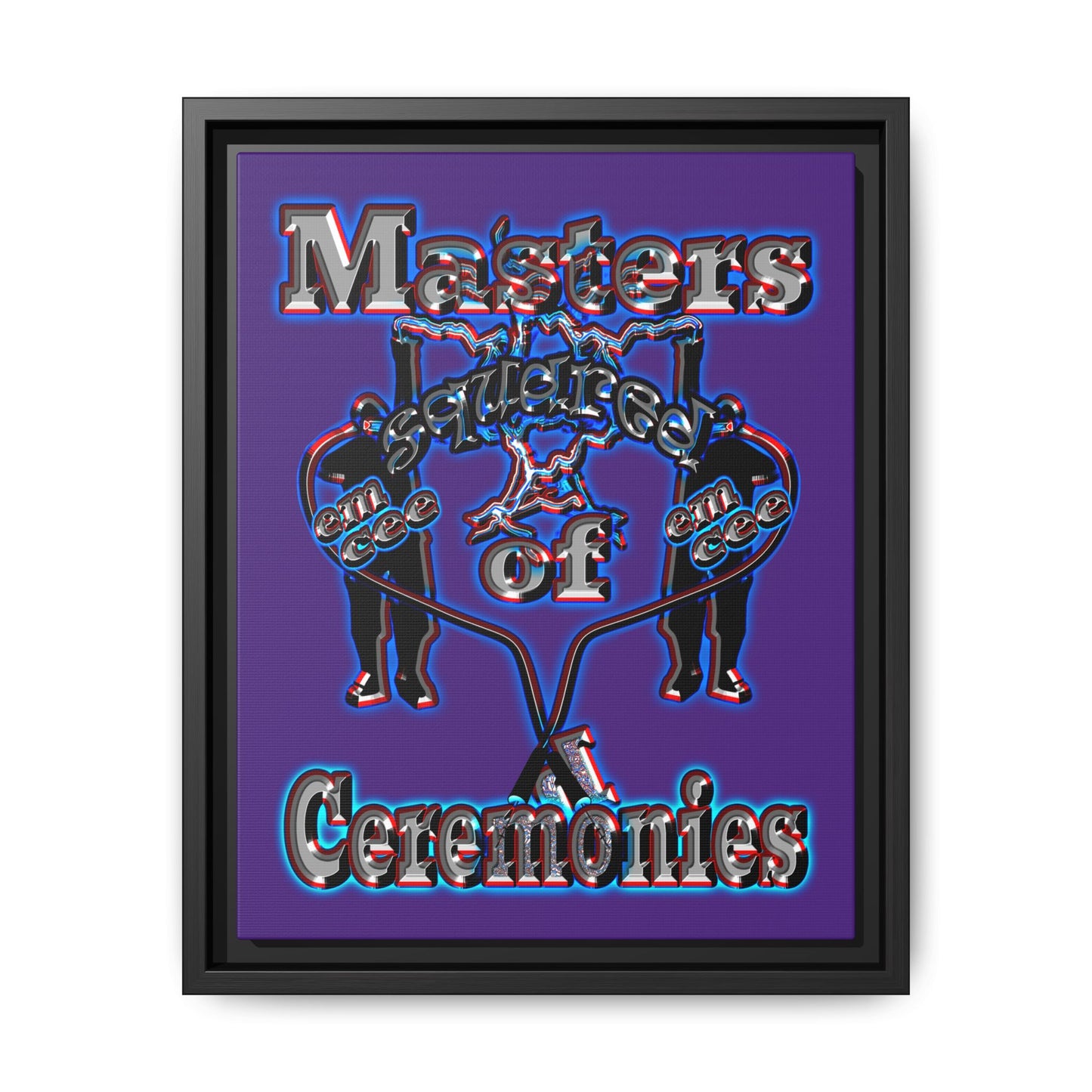 em cee squared - framed canvas art (purple)