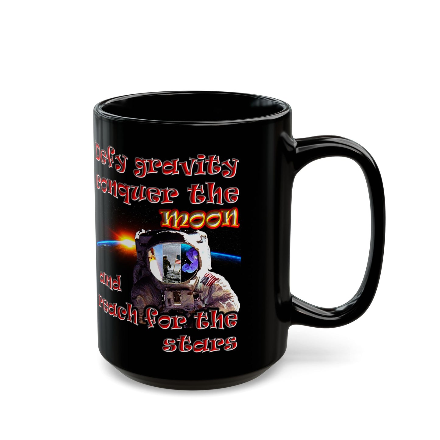 defy conquer reach - Black Mug (black)