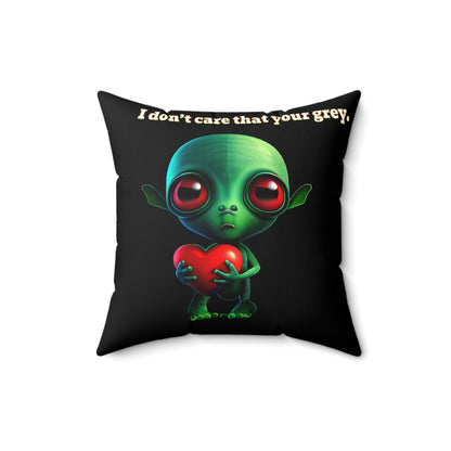 I don't care that your grey - Faux Suede Square Pillow - (black)
