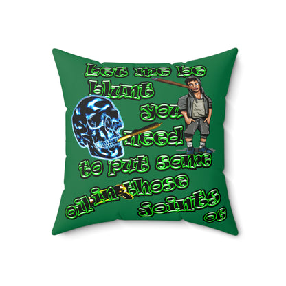 og - Spun Polyester Square Pillow - (dark green)