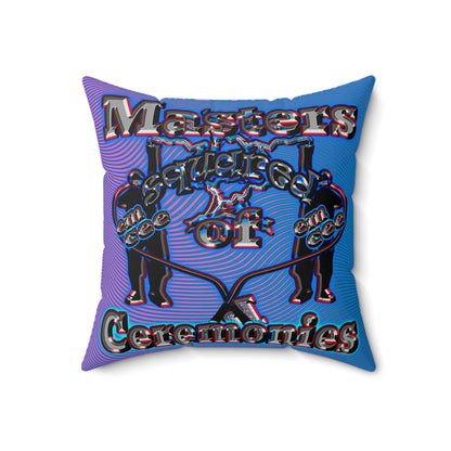 em cee squared - Spun Polyester Square Pillow - (light blue-purple wave)