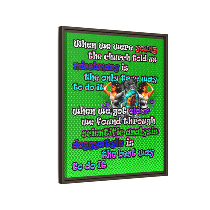doggystyle - framed canvas art (logo green)