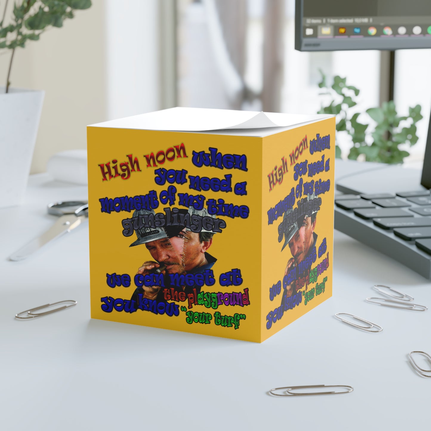 high noon - note cube (yellow)