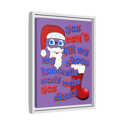 santa's shoes - framed canvas art (light purple)