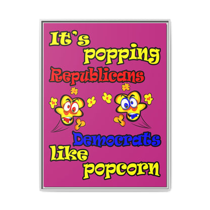 popping like popcorn - framed canvas art (pink)
