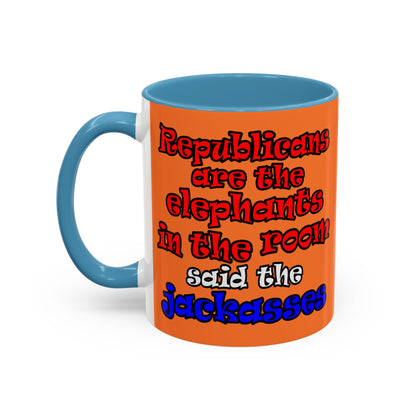donkeys and elephants - Accent Mug (crusta)