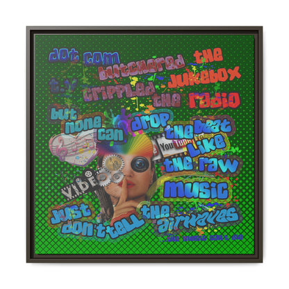 drop the beat - framed canvas art (logo green)