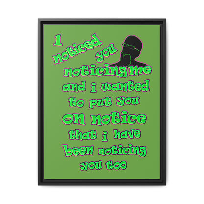 noticed you noticing - framed canvas art (green)