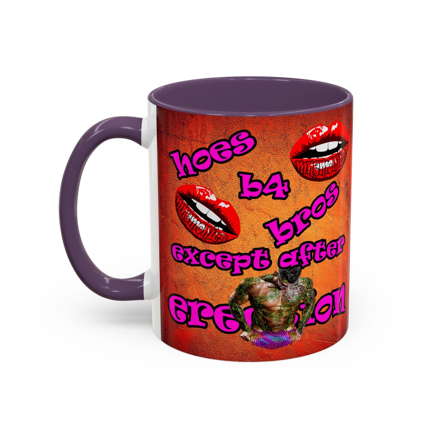 hoes b4 bros - Accent Mug (burnt orange)