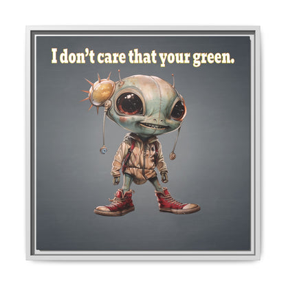 I don't care that your green - framed canvas art (grey-light grey)