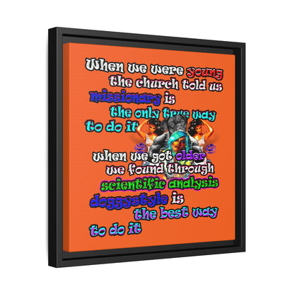 doggystyle - framed canvas art (orange)