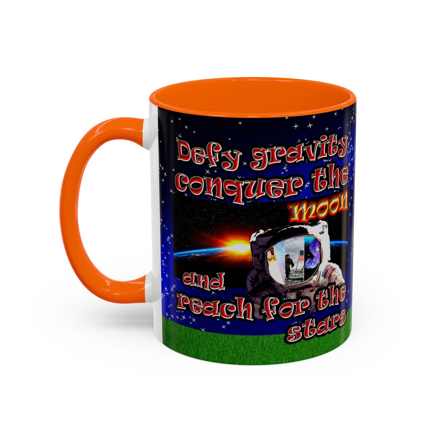 defy conquer reach - Accent Mug ('snoops' background)