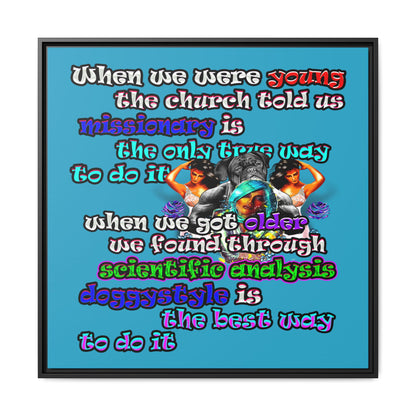 doggystyle - framed canvas art (turquoise)