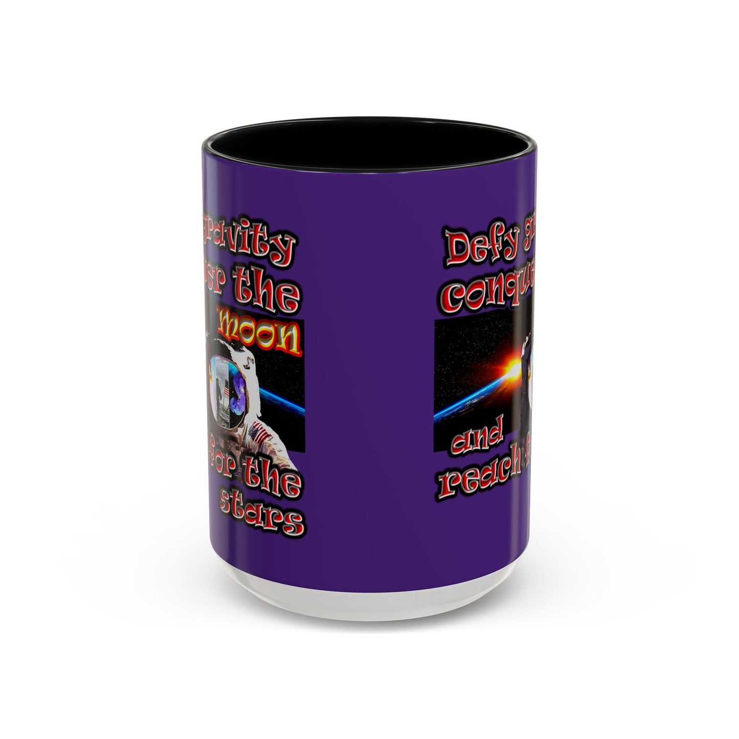 defy conquer reach - Accent Mug (purple)