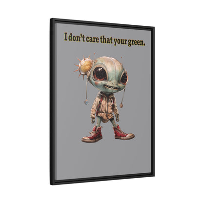 I don't care that your green - framed canvas art (grey)
