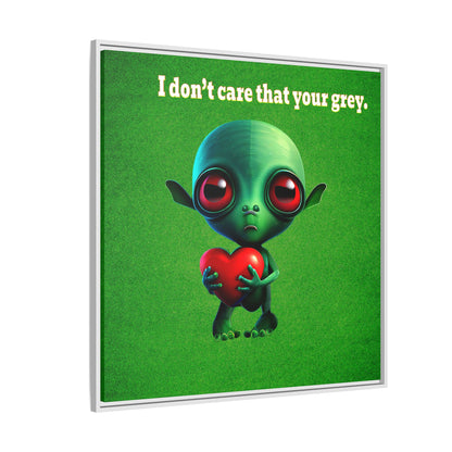 I don't care that your grey - framed canvas art (green turf)