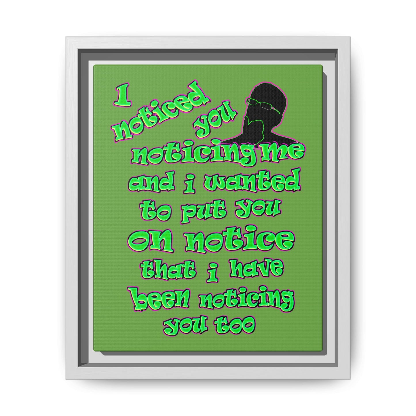 noticed you noticing - framed canvas art (green)