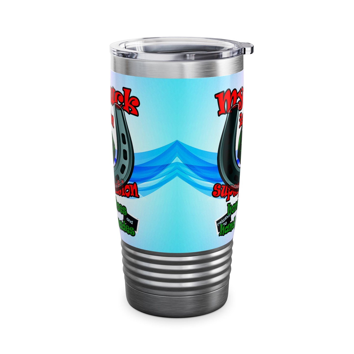 my luck - Ringneck Tumbler, 20oz (light blue-pink wave)
