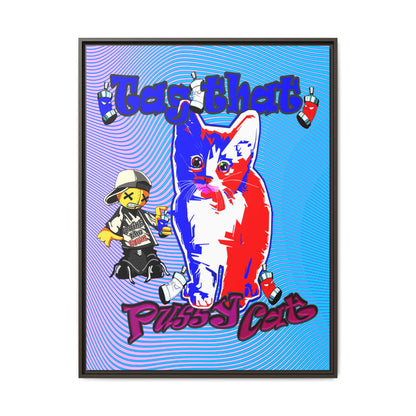 tag that - framed canvas art (light blue-purple wave)