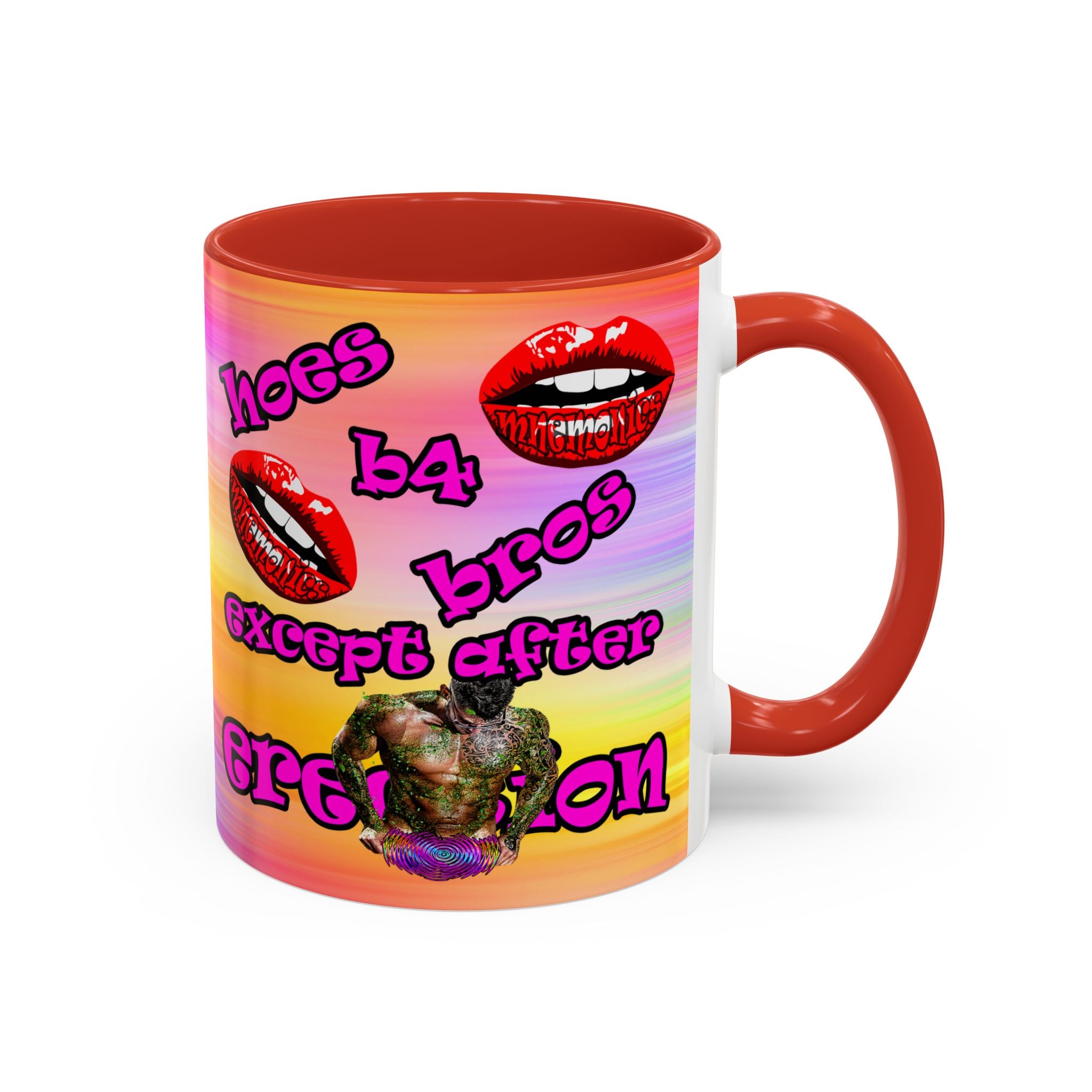 hoes b4 bros - Accent Mug (color blur)