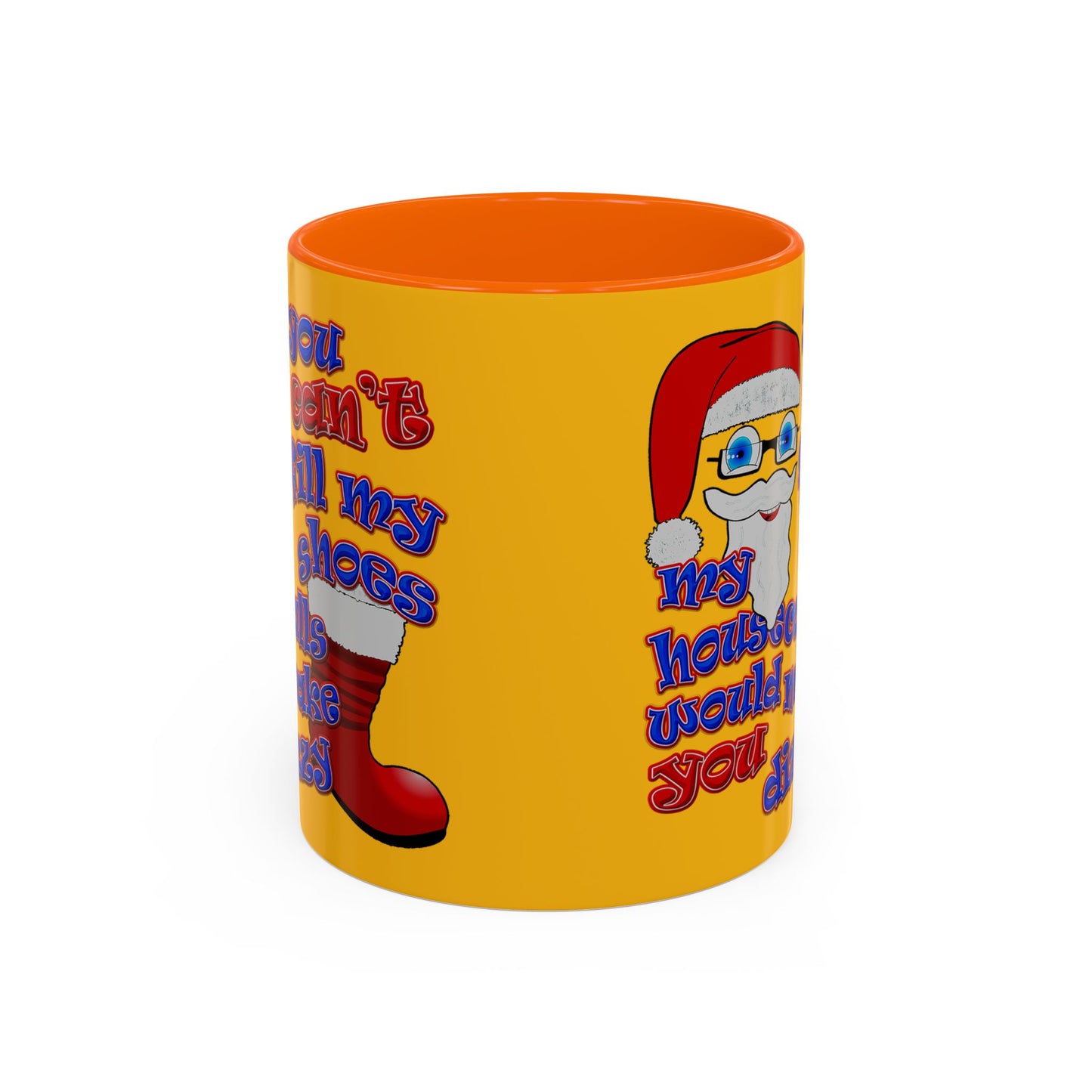 santa's shoes - Accent Mug (yellow)