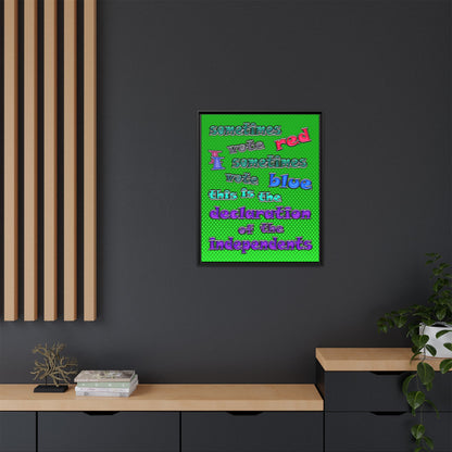 declaration of the independents - framed canvas art (logo green)