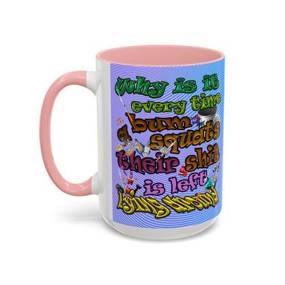 the bum's shit - Accent Mug (light blue-purple wave)