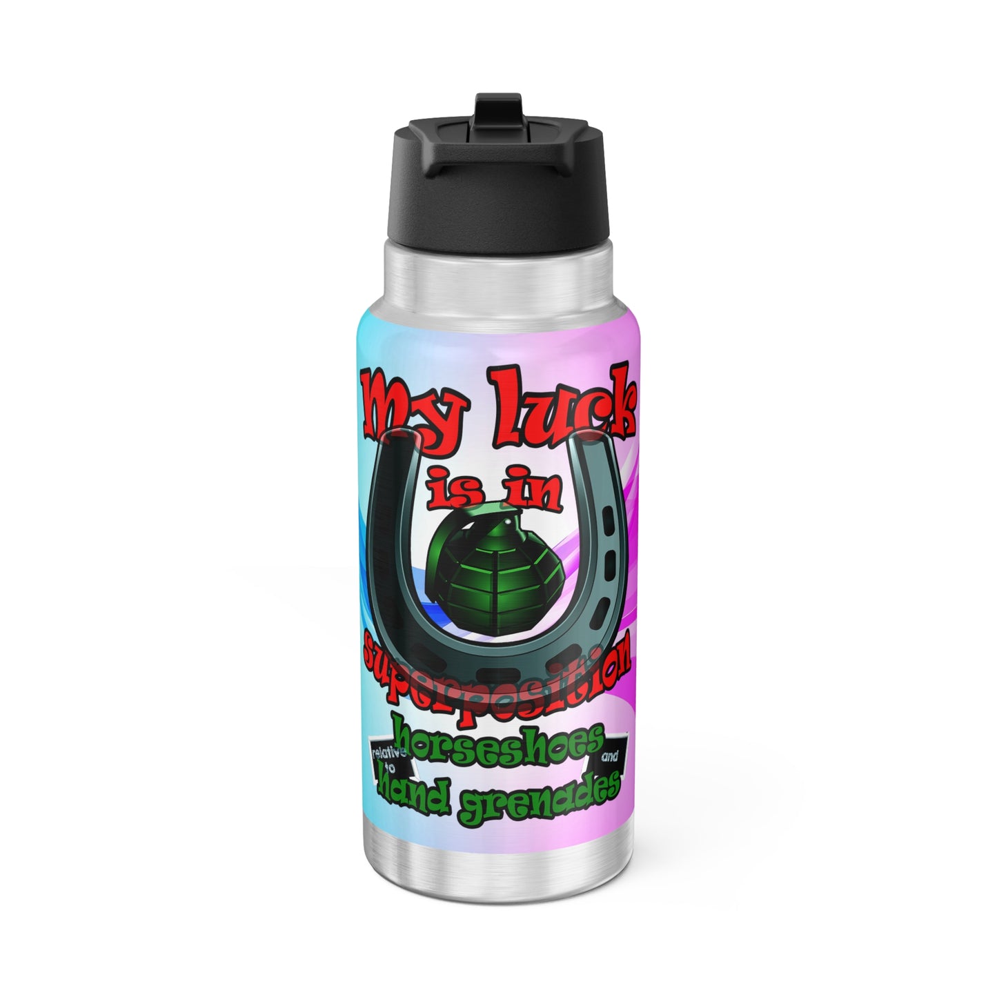 my luck - Gator Tumbler, 32oz  (light blue-pink wave)