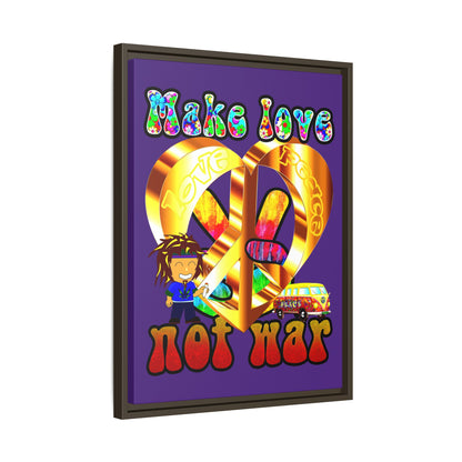 love peace - framed canvas art (purple)
