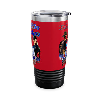 rw&b lives matter - Ringneck Tumbler, 20oz (dark red)