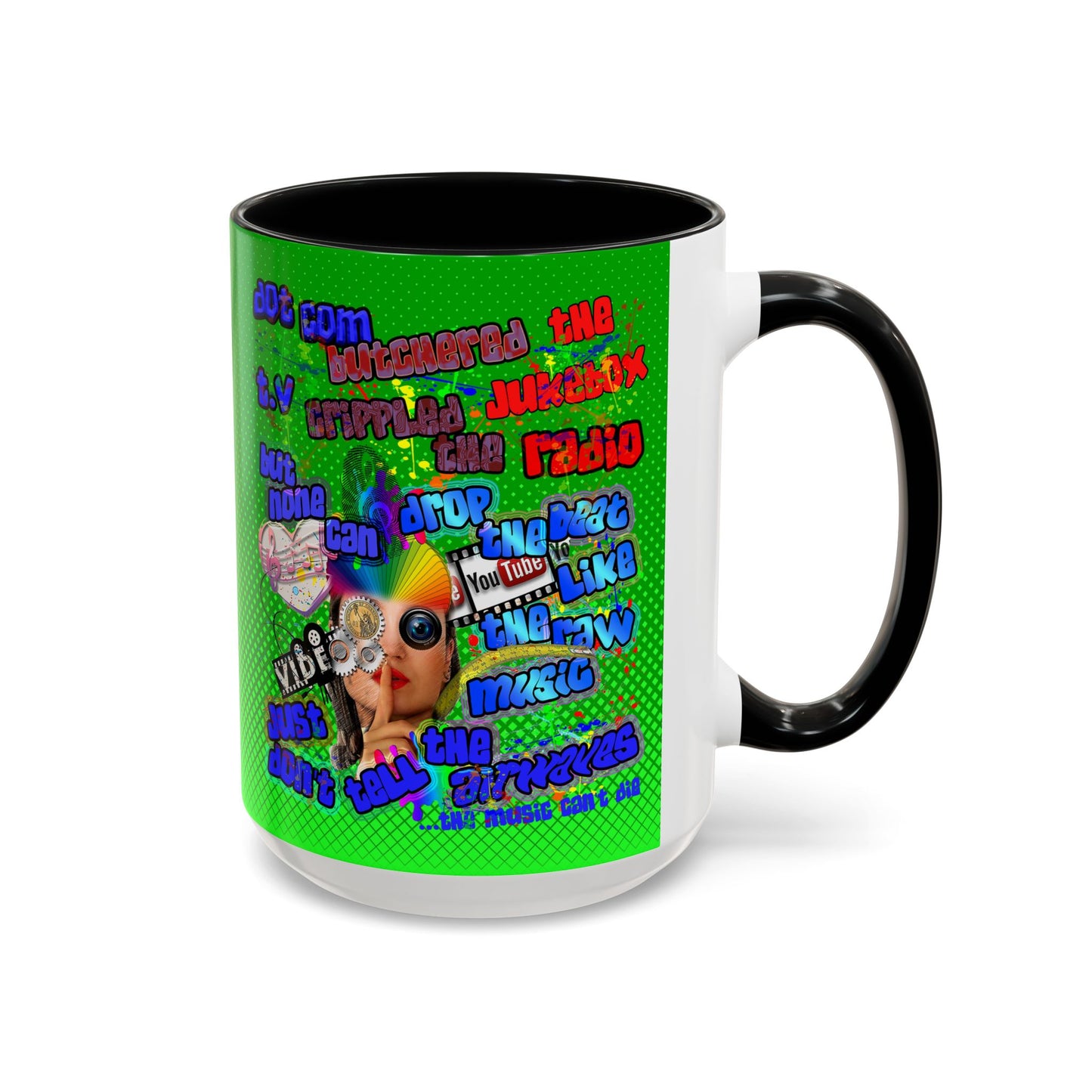drop the beat - Accent Mug (logo green)