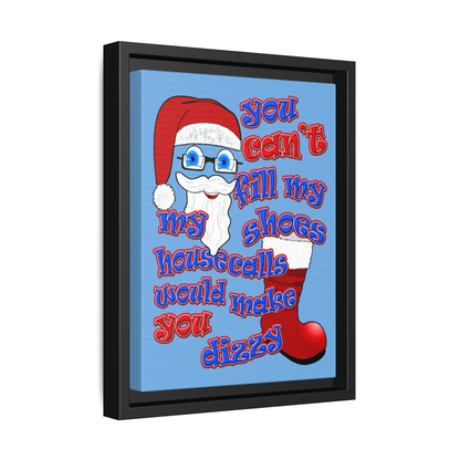 santa's shoes - framed canvas art (light blue)