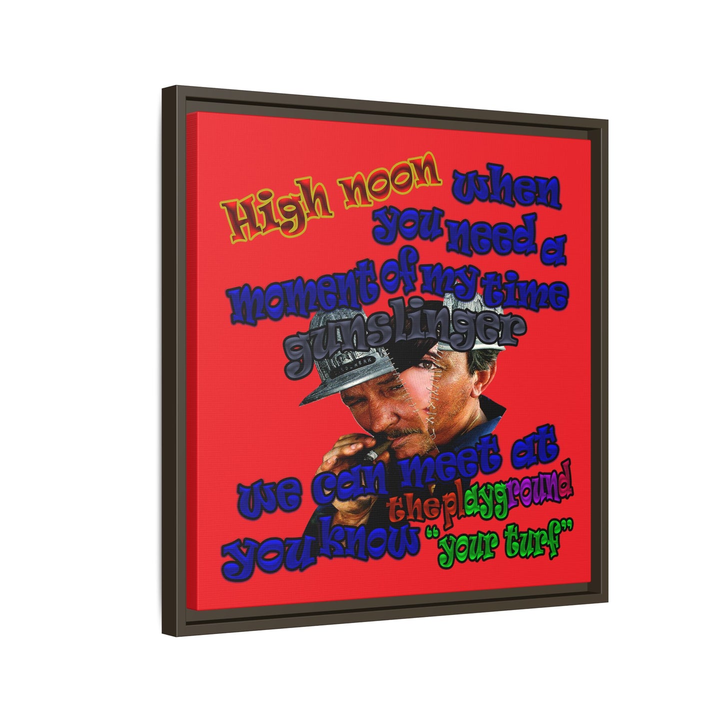 high noon - framed canvas art (red)